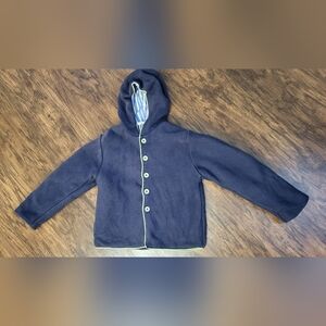 A Soft Idea Seedstitch Button Hooded Lined Plaid Sweater /Jacket 3T